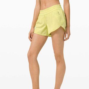 Lululemon Tracker Low-Rise Lined Short 4" in Lemon Vibe